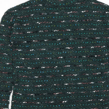 OVS Women Green S Wool Blend Stripe Knit Jumper Long Sleeve