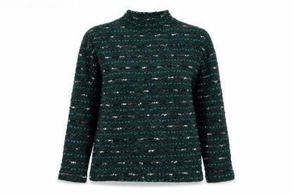 OVS Women Green S Wool Blend Stripe Knit Jumper Long Sleeve