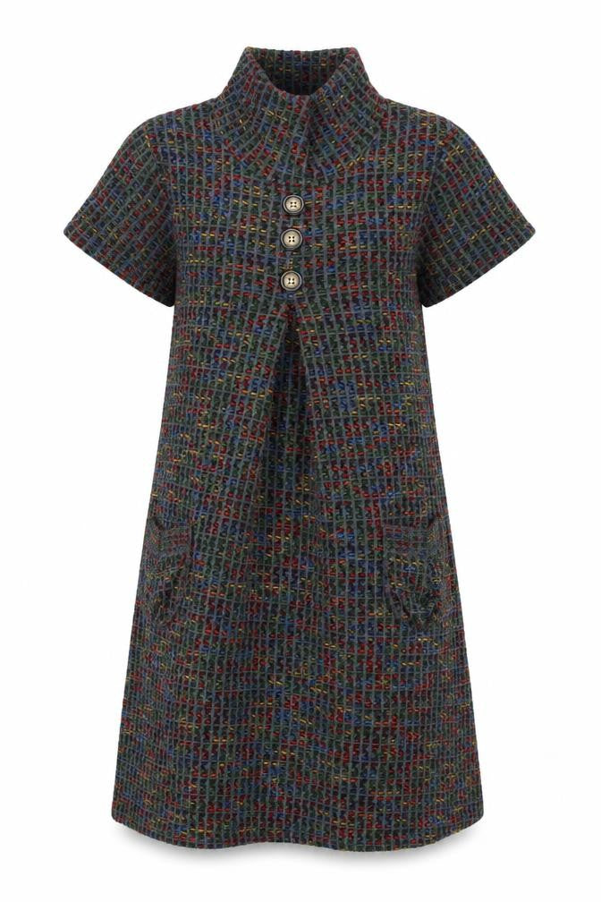 Izabel London Women’s Grey Multicolour Knit Jumper Dress UK 10