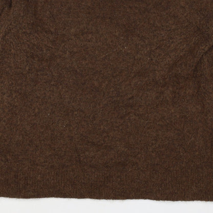 Selected Femme Women Brown L Wool Alpaca Blend Crew Neck Jumper