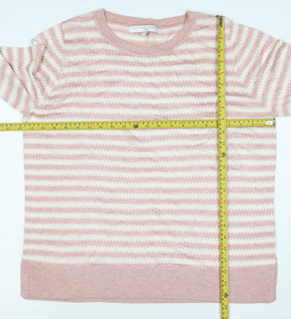 Next Women’s Pink Ivory Geometric Knit Crew Neck Jumper UK 16