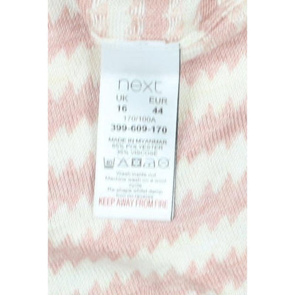 Next Women’s Pink Ivory Geometric Knit Crew Neck Jumper UK 16