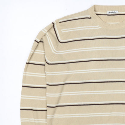 Berkertex Women’s Beige Striped Acrylic Knit Pullover Jumper UK 20