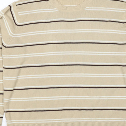 Berkertex Women’s Beige Striped Acrylic Knit Pullover Jumper UK 20