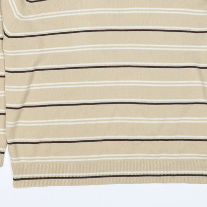 Berkertex Women’s Beige Striped Acrylic Knit Pullover Jumper UK 20