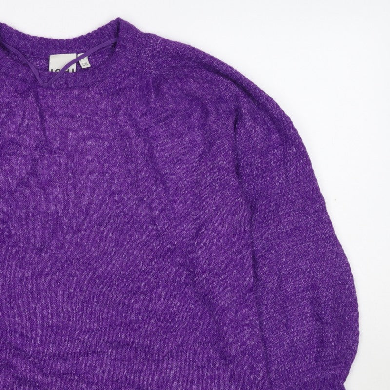 ICHI Women’s Purple Size 8 Puff Sleeve Knit Pullover Jumper