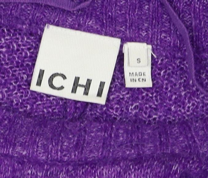 ICHI Women’s Purple Size 8 Puff Sleeve Knit Pullover Jumper