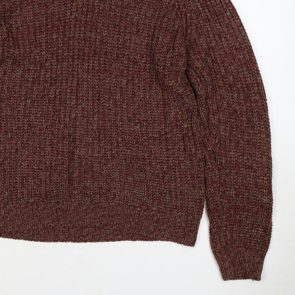 P.G. Field Men’s Brown Marl Chunky Knit Crew Neck Pullover Jumper S