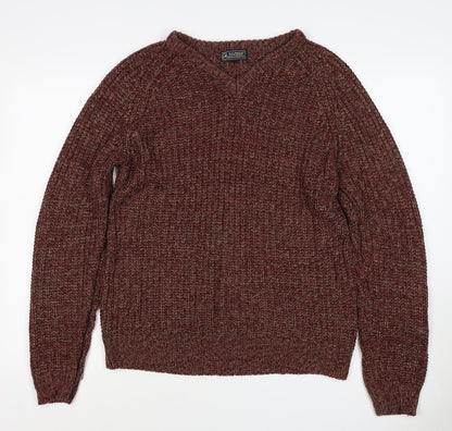 P.G. Field Men’s Brown Marl Chunky Knit Crew Neck Pullover Jumper S