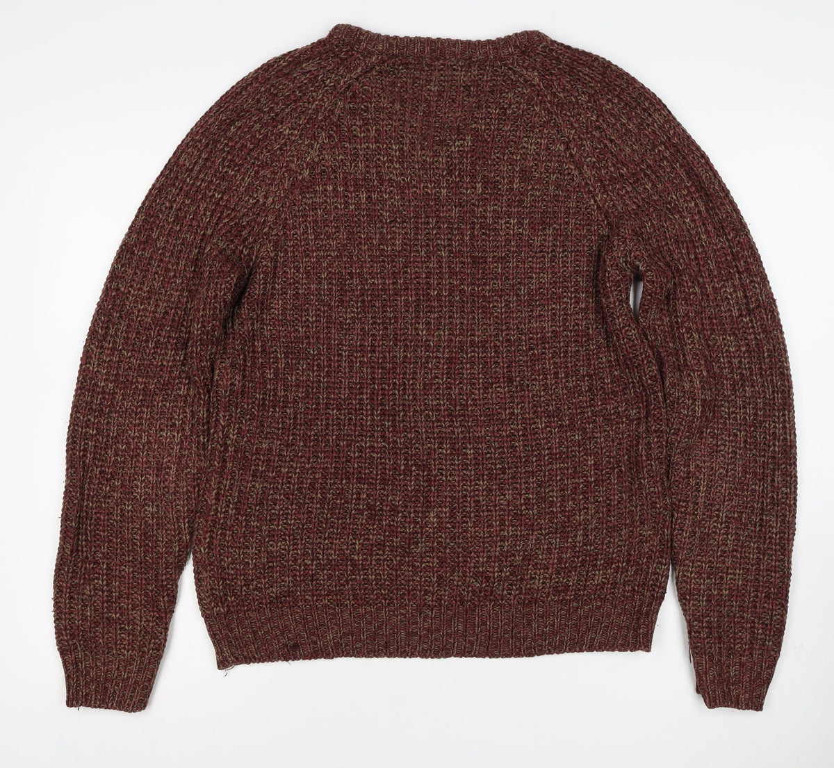 P.G. Field Men’s Brown Marl Chunky Knit Crew Neck Pullover Jumper S