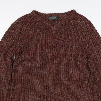 P.G. Field Men’s Brown Marl Chunky Knit Crew Neck Pullover Jumper S