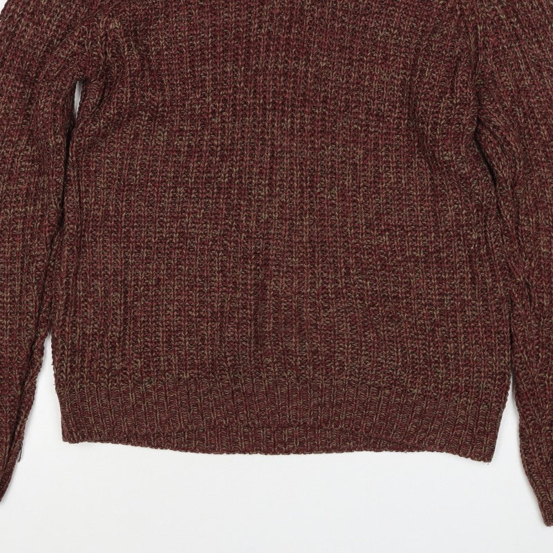 P.G. Field Men’s Brown Marl Chunky Knit Crew Neck Pullover Jumper S