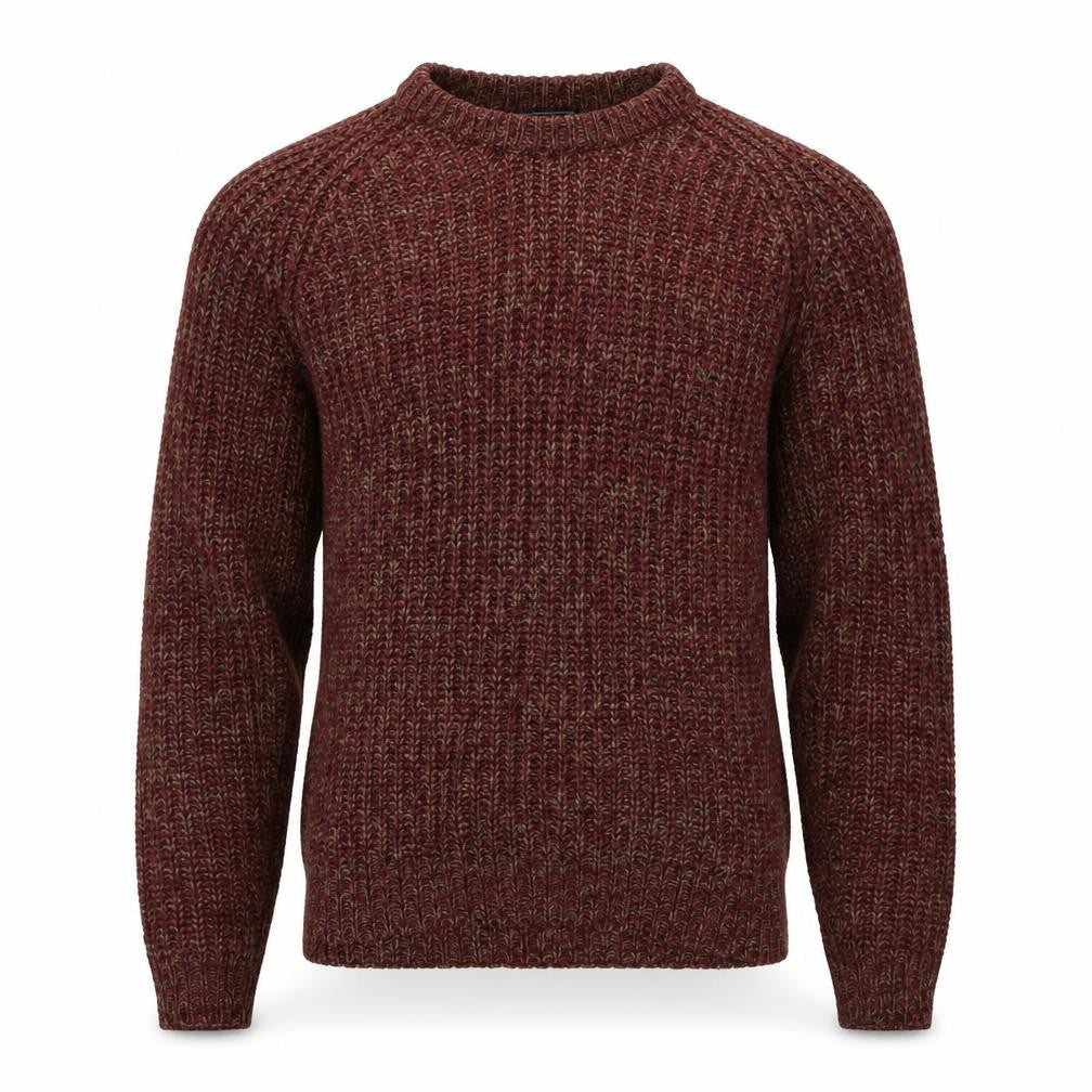P.G. Field Men’s Brown Marl Chunky Knit Crew Neck Pullover Jumper S