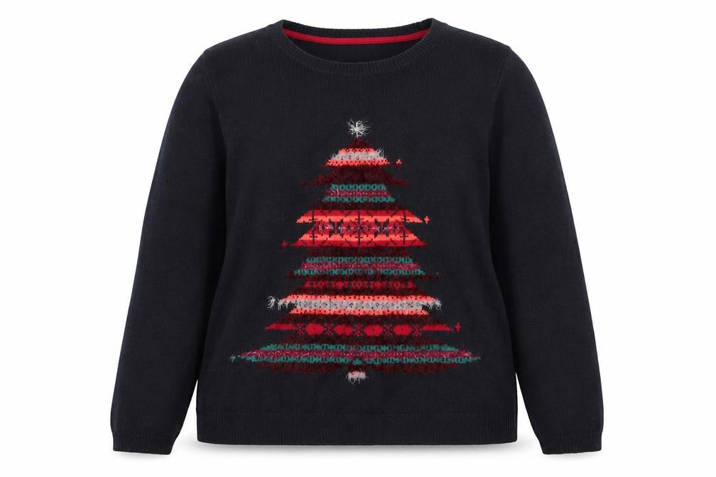 Per Una Women Black UK 16 Christmas Tree Fair Isle Jumper