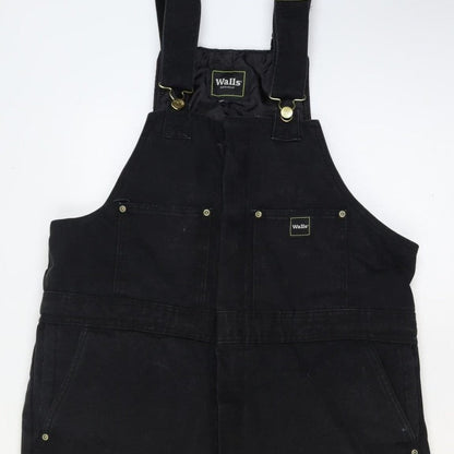 Walls Mens Black L Insulated Workwear Dungarees Bib Overalls