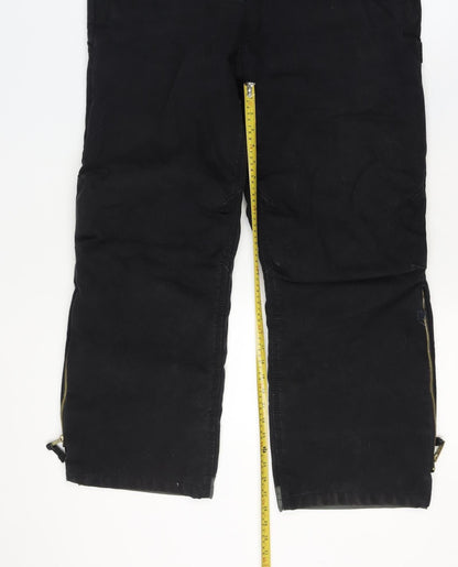 Walls Mens Black L Insulated Workwear Dungarees Bib Overalls