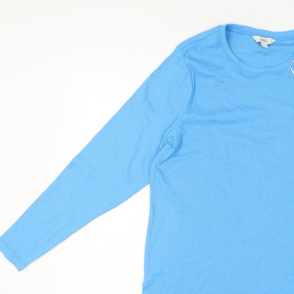 Marks and Spencer Women’s Blue UK 22 Ribbed Jersey Long Sleeve T-Shirt