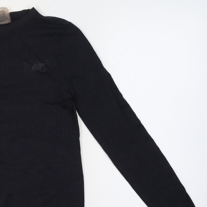 Myprotein Women’s Black S Athletic Ribbed Long Sleeve Gym T-Shirt
