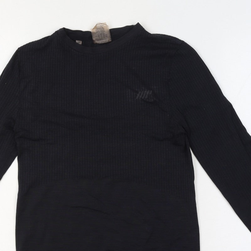 Myprotein Women’s Black S Athletic Ribbed Long Sleeve Gym T-Shirt