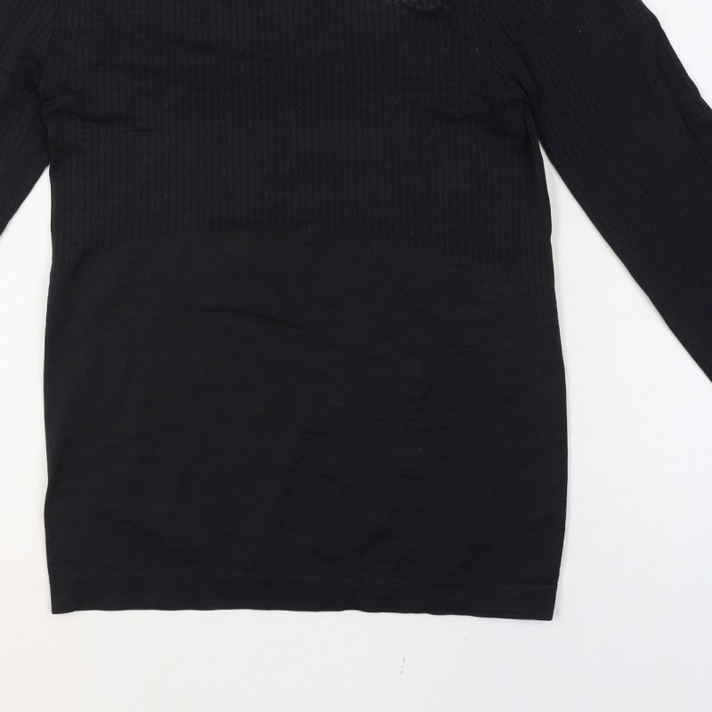 Myprotein Women’s Black S Athletic Ribbed Long Sleeve Gym T-Shirt
