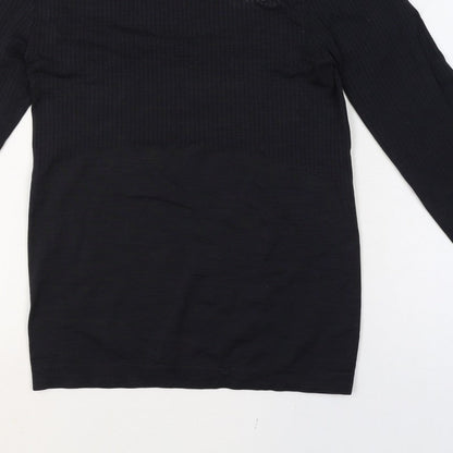 Myprotein Women’s Black S Athletic Ribbed Long Sleeve Gym T-Shirt