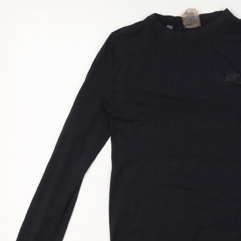 Myprotein Women’s Black S Athletic Ribbed Long Sleeve Gym T-Shirt