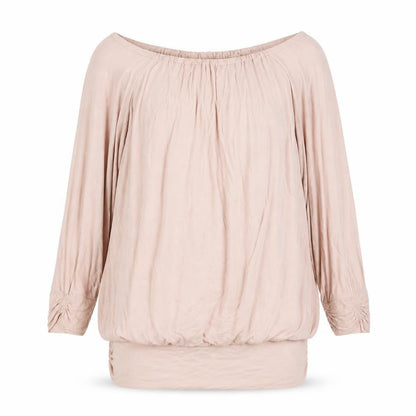 Phase Eight Women Pink XL Off Shoulder Long Sleeve Tunic Blouse