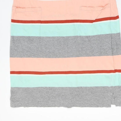 White Stuff Women Multicoloured UK 12 Striped Sleeveless Jersey Shift Dress