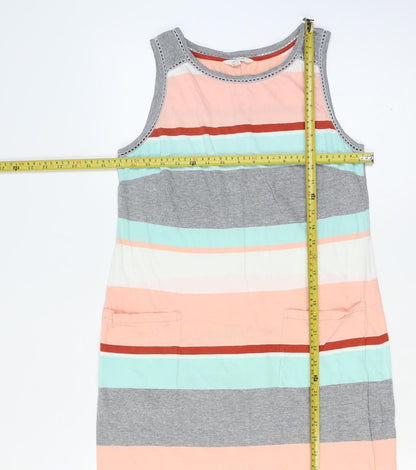 White Stuff Women Multicoloured UK 12 Striped Sleeveless Jersey Shift Dress