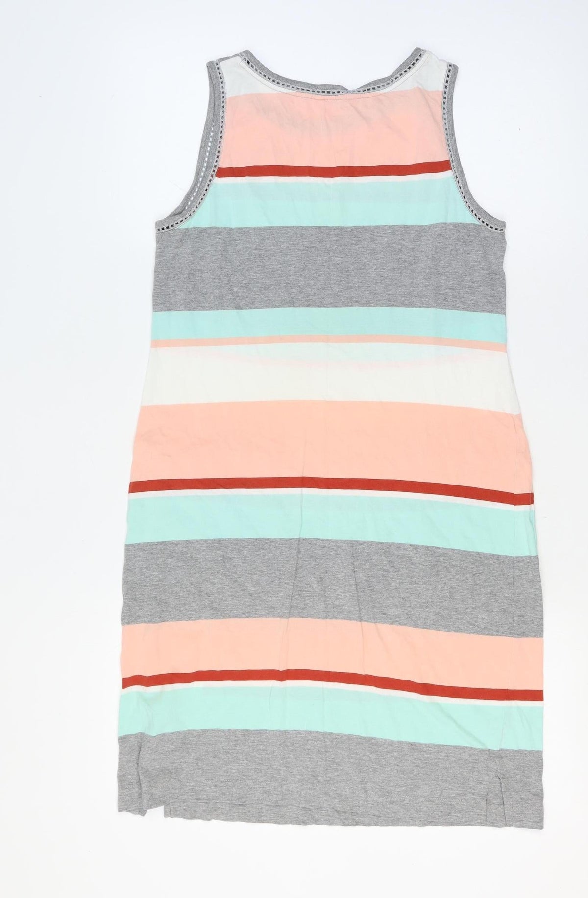 White Stuff Women Multicoloured UK 12 Striped Sleeveless Jersey Shift Dress