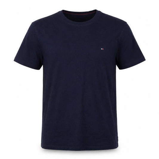 Front view of Hilfiger Denim Men’s Blue L Classic Logo Crew Neck T-Shirt