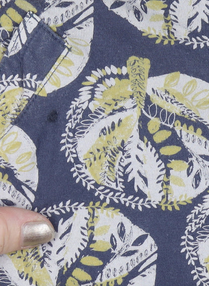 White Stuff Women’s Blue Yellow Floral Shift Dress UK 10 Short Sleeve