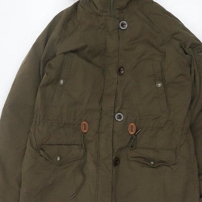 Fat Face Women Green Size 12 Heritage Fur Trim Hooded Parka Coat