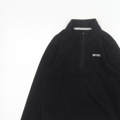 Regatta Boys Black 11-12 Years 1/4 Zip Fleece Pullover Sweatshirt