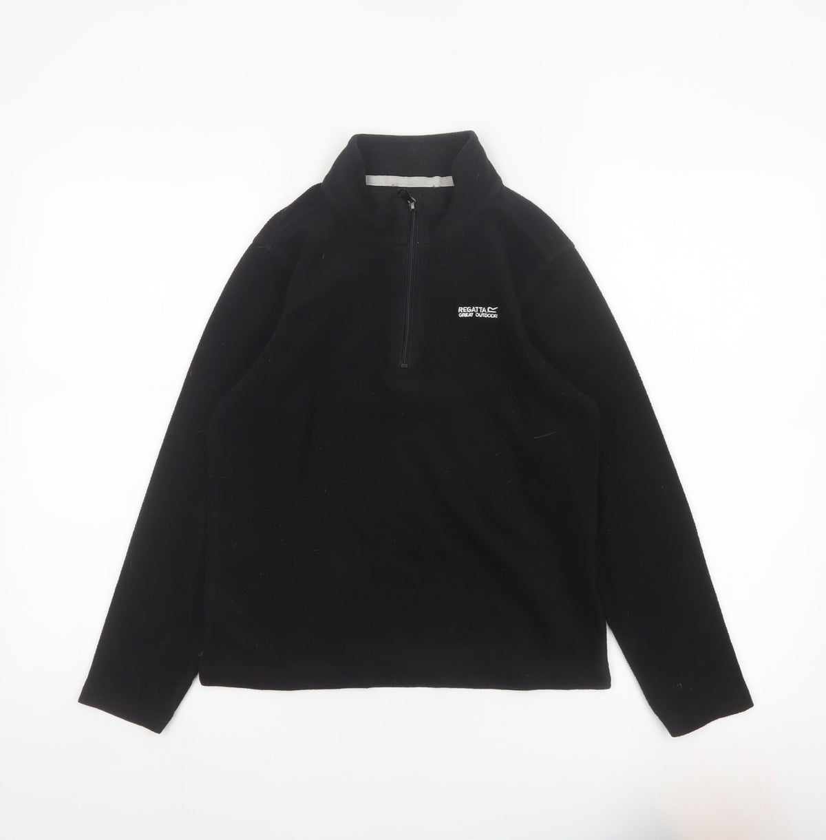 Regatta Boys Black 11-12 Years 1/4 Zip Fleece Pullover Sweatshirt
