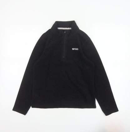 Regatta Boys Black 11-12 Years 1/4 Zip Fleece Pullover Sweatshirt