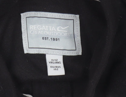 Regatta Boys Black 11-12 Years 1/4 Zip Fleece Pullover Sweatshirt