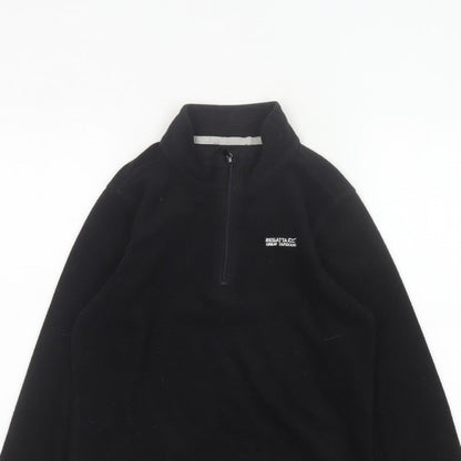 Regatta Boys Black 11-12 Years 1/4 Zip Fleece Pullover Sweatshirt
