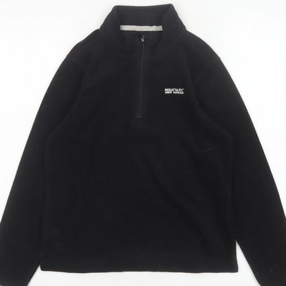 Regatta Boys Black 11-12 Years 1/4 Zip Fleece Pullover Sweatshirt