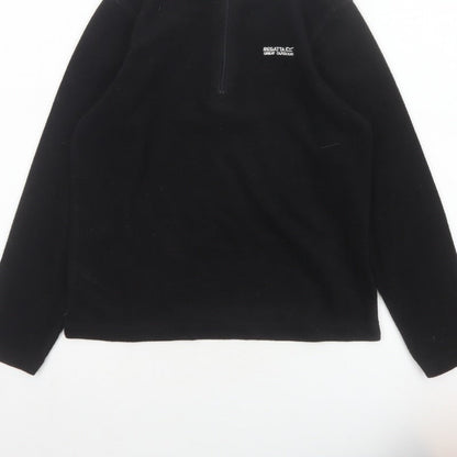 Regatta Boys Black 11-12 Years 1/4 Zip Fleece Pullover Sweatshirt