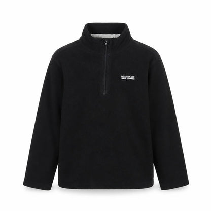 Regatta Boys Black 11-12 Years 1/4 Zip Fleece Pullover Sweatshirt