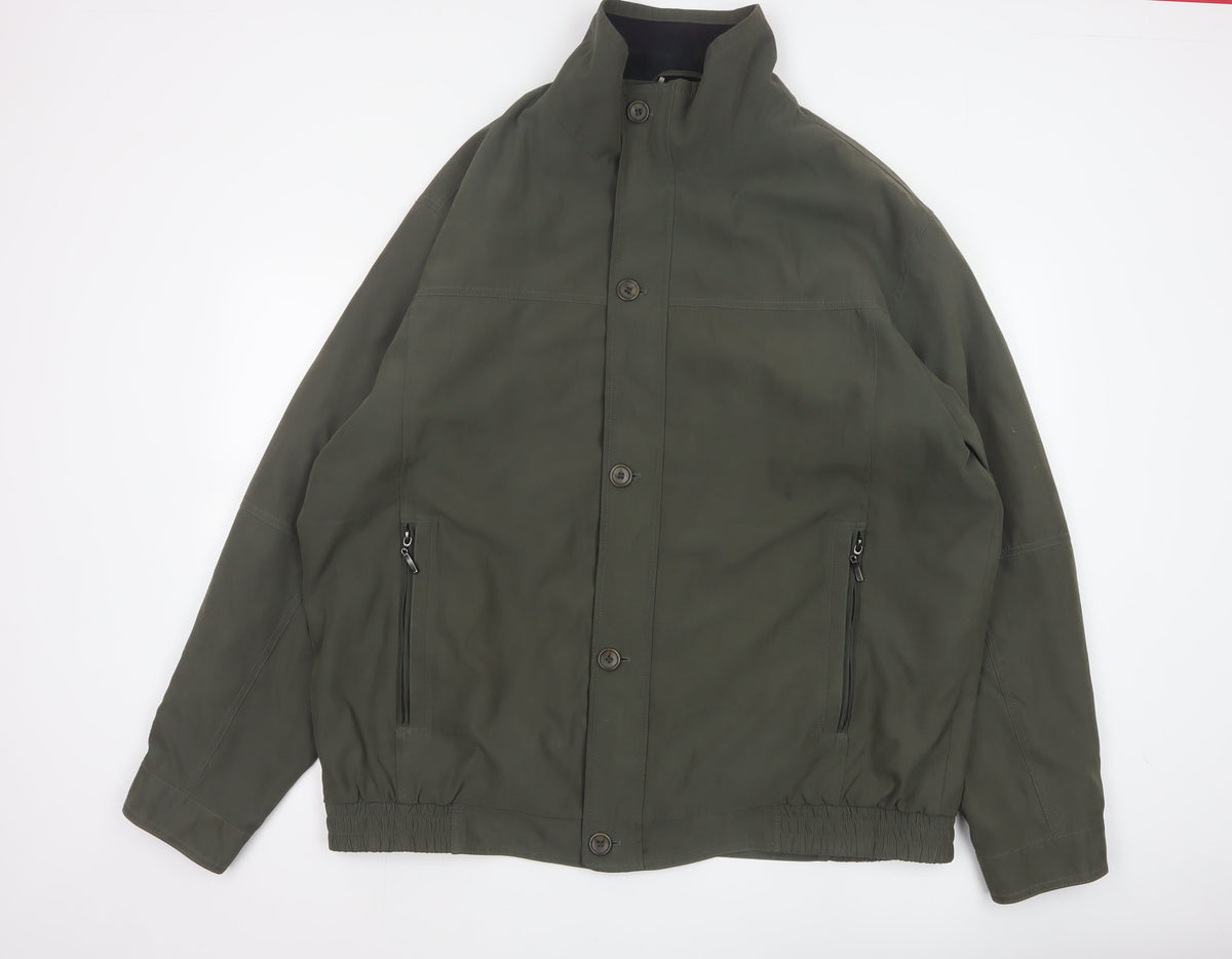 EWM Pure Classics Men's Green 2XL Basic Jacket Button Zip Pockets