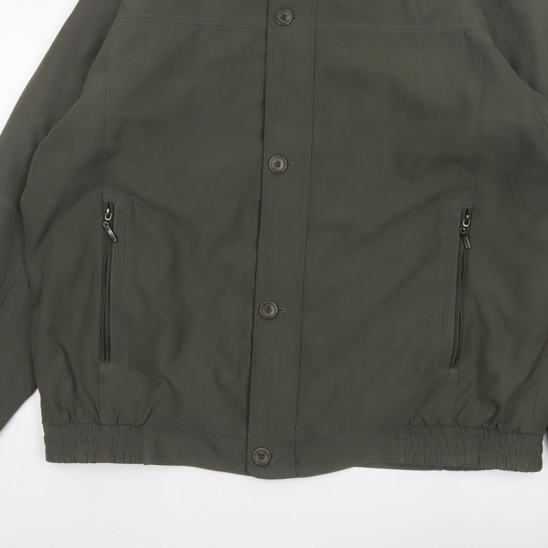 EWM Pure Classics Men's Green 2XL Basic Jacket Button Zip Pockets