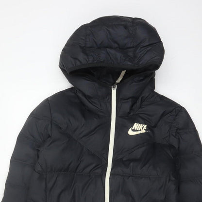 Nike Women’s Black XS Long Hooded Down Puffer Coat