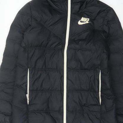Nike Women’s Black XS Long Hooded Down Puffer Coat
