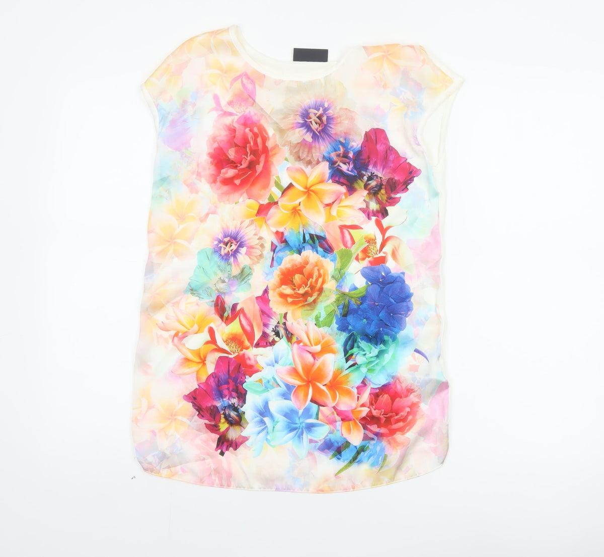Wallis Women Multicoloured UK 8 Floral Short Sleeve Blouse Top