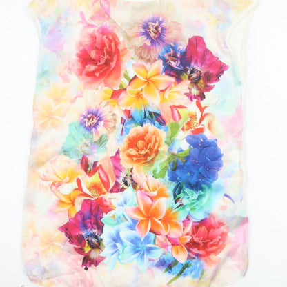 Wallis Women Multicoloured UK 8 Floral Short Sleeve Blouse Top