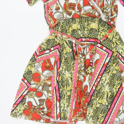 Pink Clove Women Multicoloured Animal Print Skater Dress UK 20