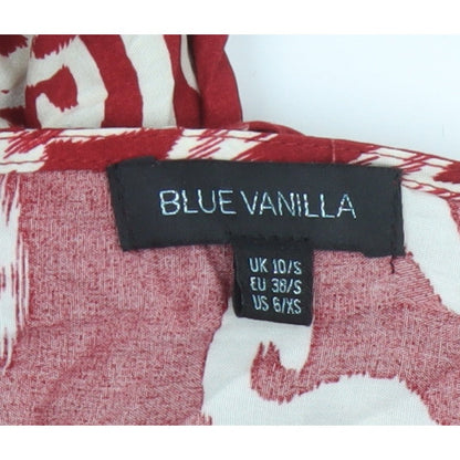 Blue Vanilla Women’s Red Aztec Geometric Fit & Flare Dress UK 10