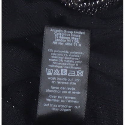 Evans Women Black Glitter Wrap Dress Plus Size 24 Knee Length